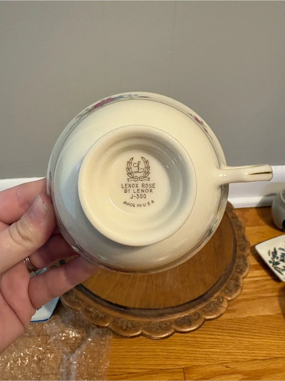 Lenox Floral Footed Teacup with Gold Trim